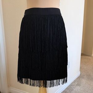 Trouvé Black Fringe Skirt NWT | Gatsby Flapper Cocktail Party Statement Skirt M